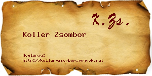 Koller Zsombor névjegykártya